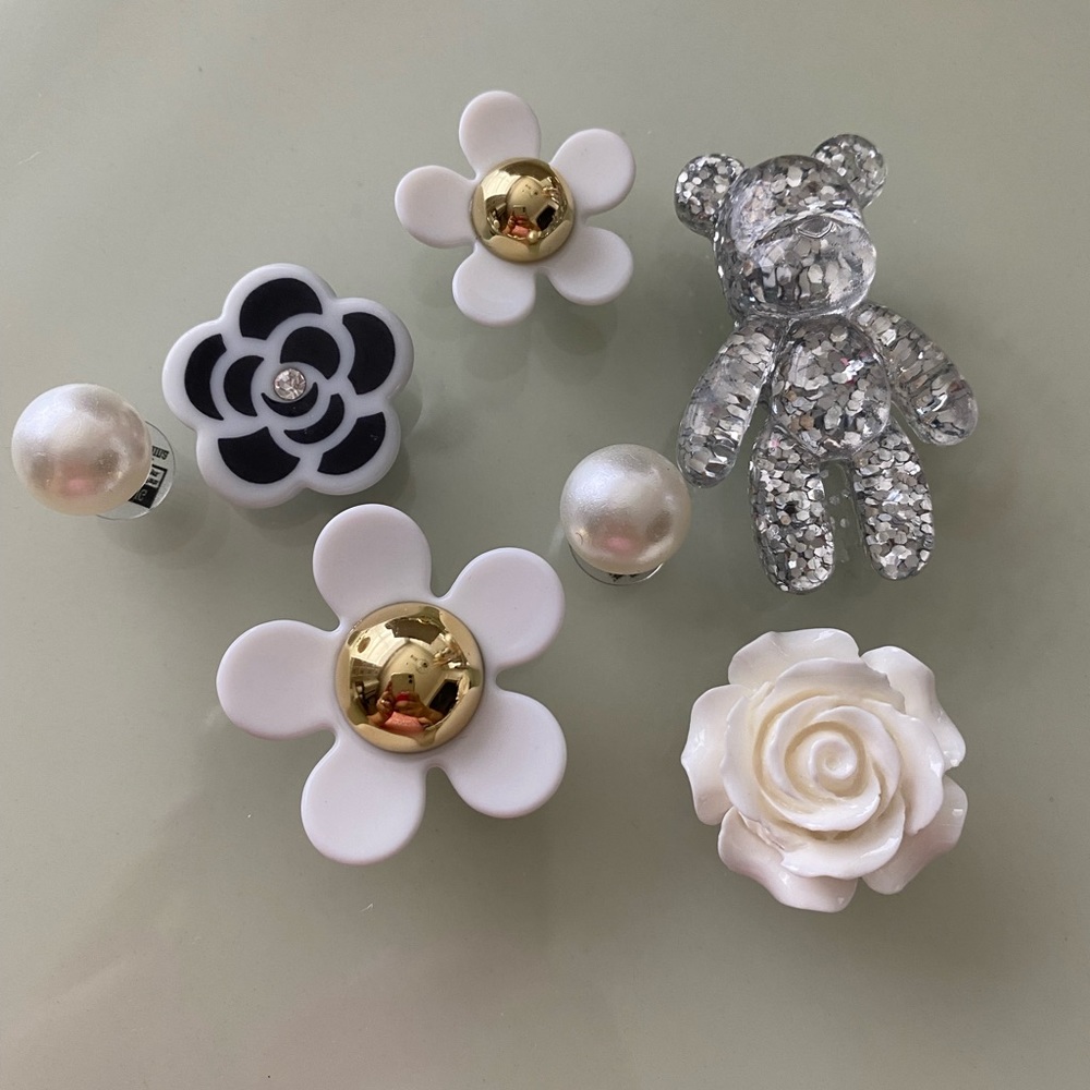 Six piece croc charm set